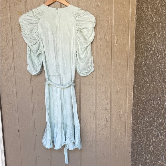 & Other Stories Elegant Sage Green Puff Sleeve mini Dress Size 4 - Picture 3 of 12